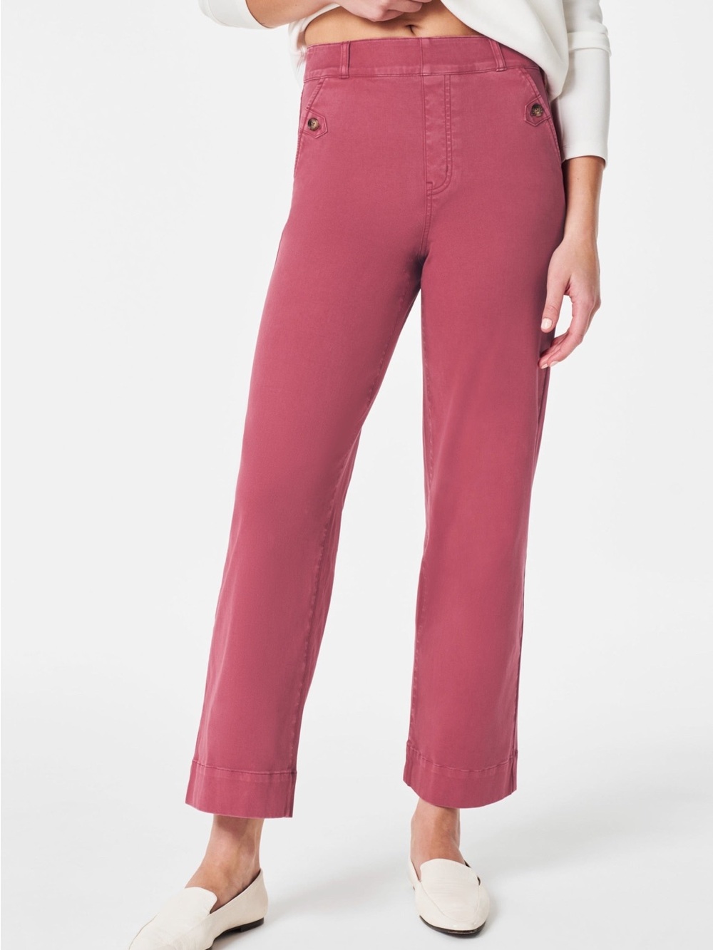 SPANX Rose Pink Straight-Leg Trousers